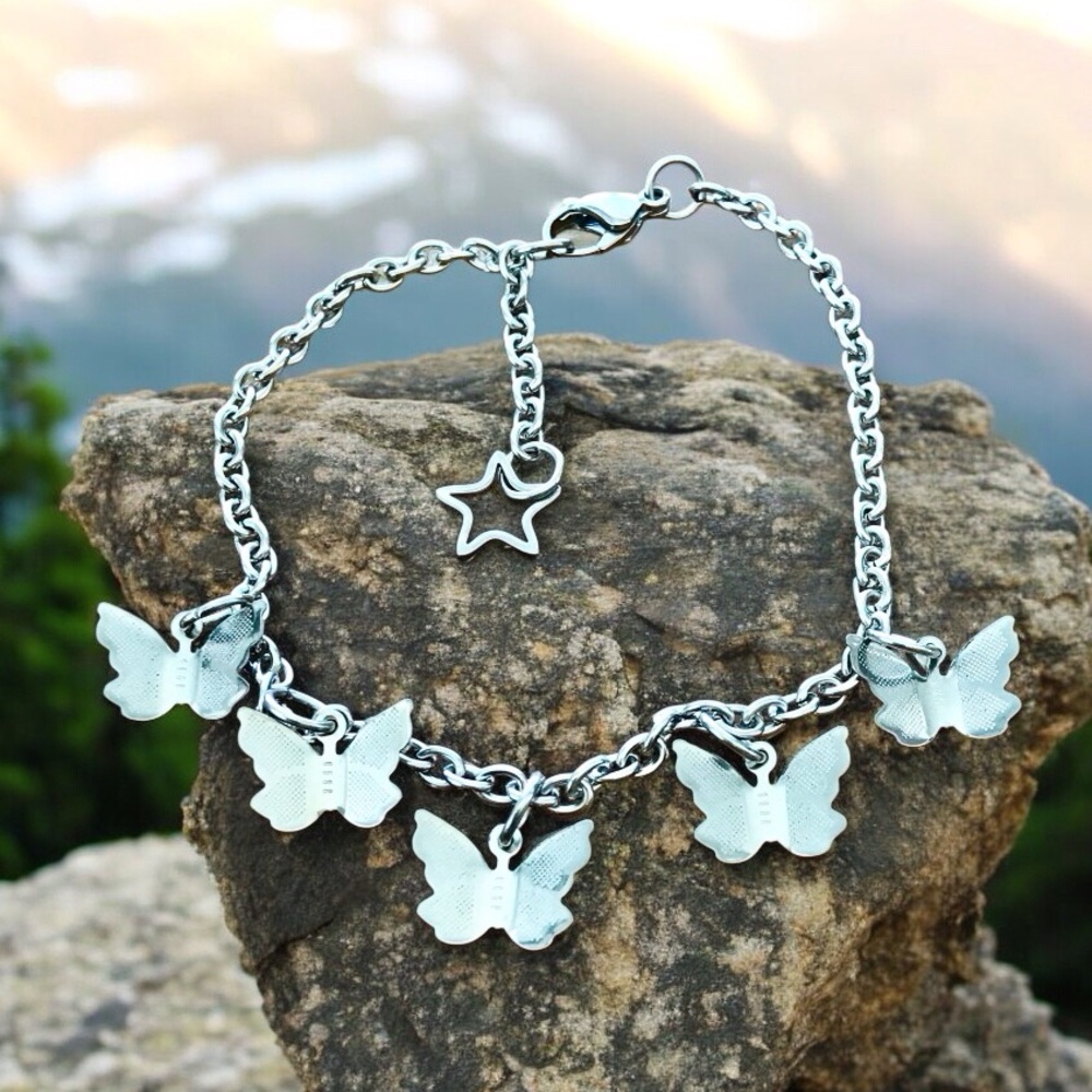 🆕 Butterflies and Stars Anklet Stainless Steel